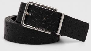 Obojstranný kožený opasok Calvin Klein pánsky, čierna farba, K50K511965