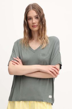 Tričko Tommy Hilfiger dámsky, zelená farba, UW0UW05190