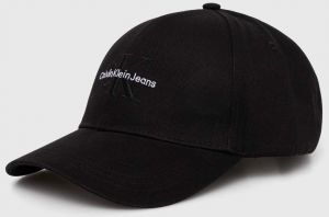 Bavlnená šiltovka Calvin Klein Jeans čierna farba, s nášivkou, K50K512180