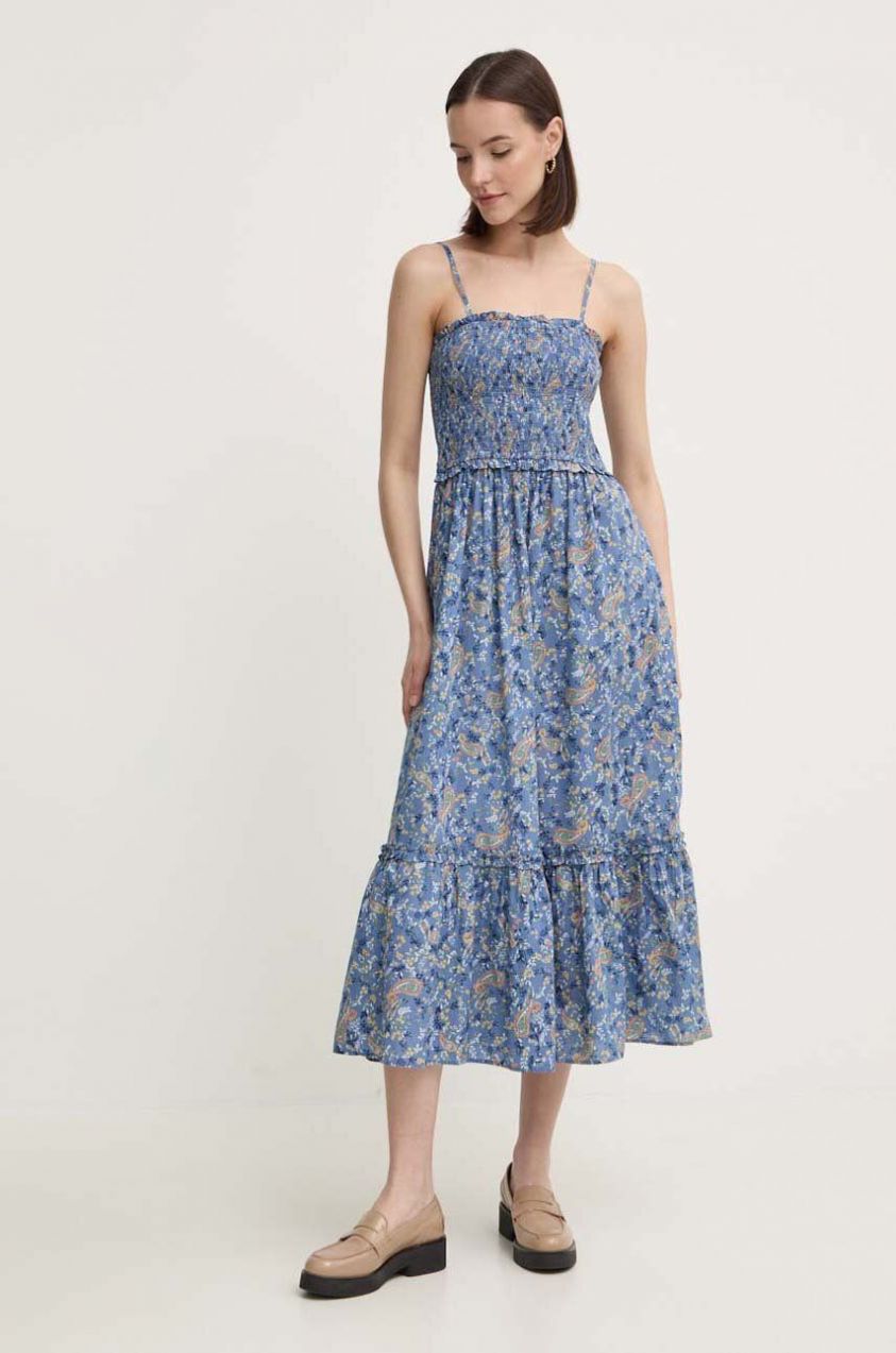 Bavlnené šaty Pepe Jeans MARIELA midi, áčkový strih, PL953582