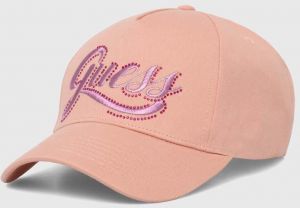Bavlnená šiltovka Guess CLAUDIE ružová farba, s nášivkou, W4YZ00 WEGD0