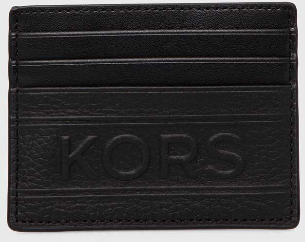 Kožené puzdro na karty Michael Kors čierna farba, 39T4LHDD2O