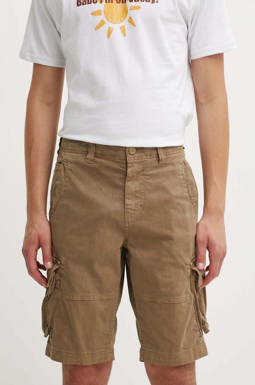 Šortky Superdry pánske, béžová farba
