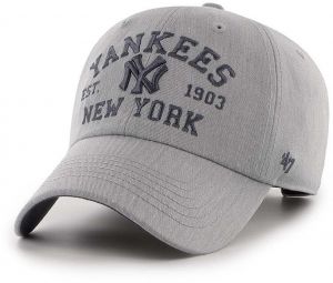 Bavlnená šiltovka 47 brand MLB New York Yankees šedá farba, s nášivkou, BCPTN-MLDAR17KHS-GY10