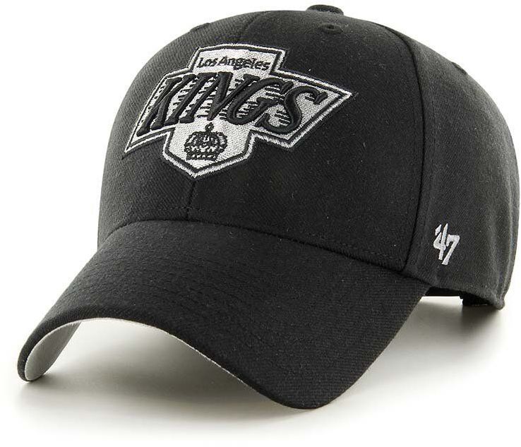 Bavlnená šiltovka 47 brand NHL LA Kings čierna farba, s nášivkou, HVIN-BLPMS08WBP-BK88
