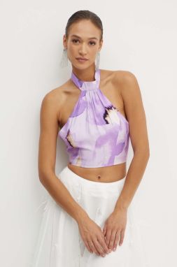 Top Bardot ALORA fialová farba, vzorovaná, 59391TB