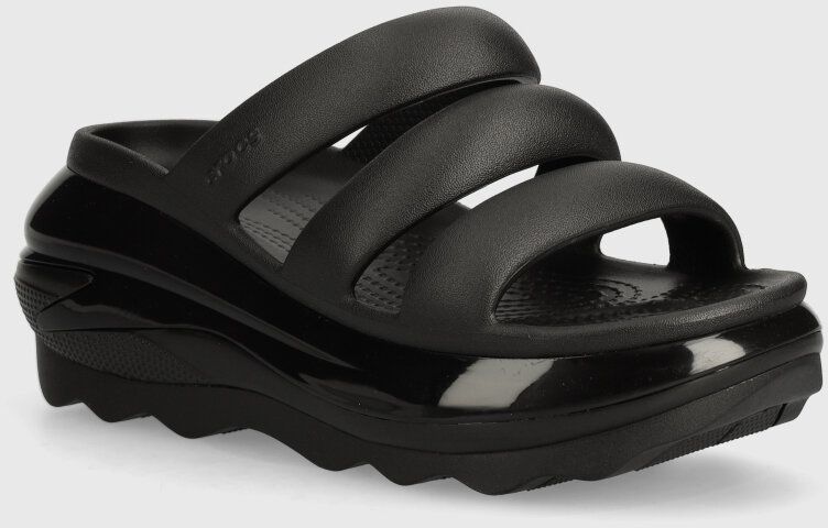 Šľapky Crocs Mega Crush Triple Strap dámske, čierna farba, na platforme, 209842