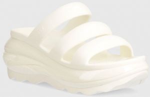 Šľapky Crocs Mega Crush Triple Strap dámske, biela farba, na kline, 209842