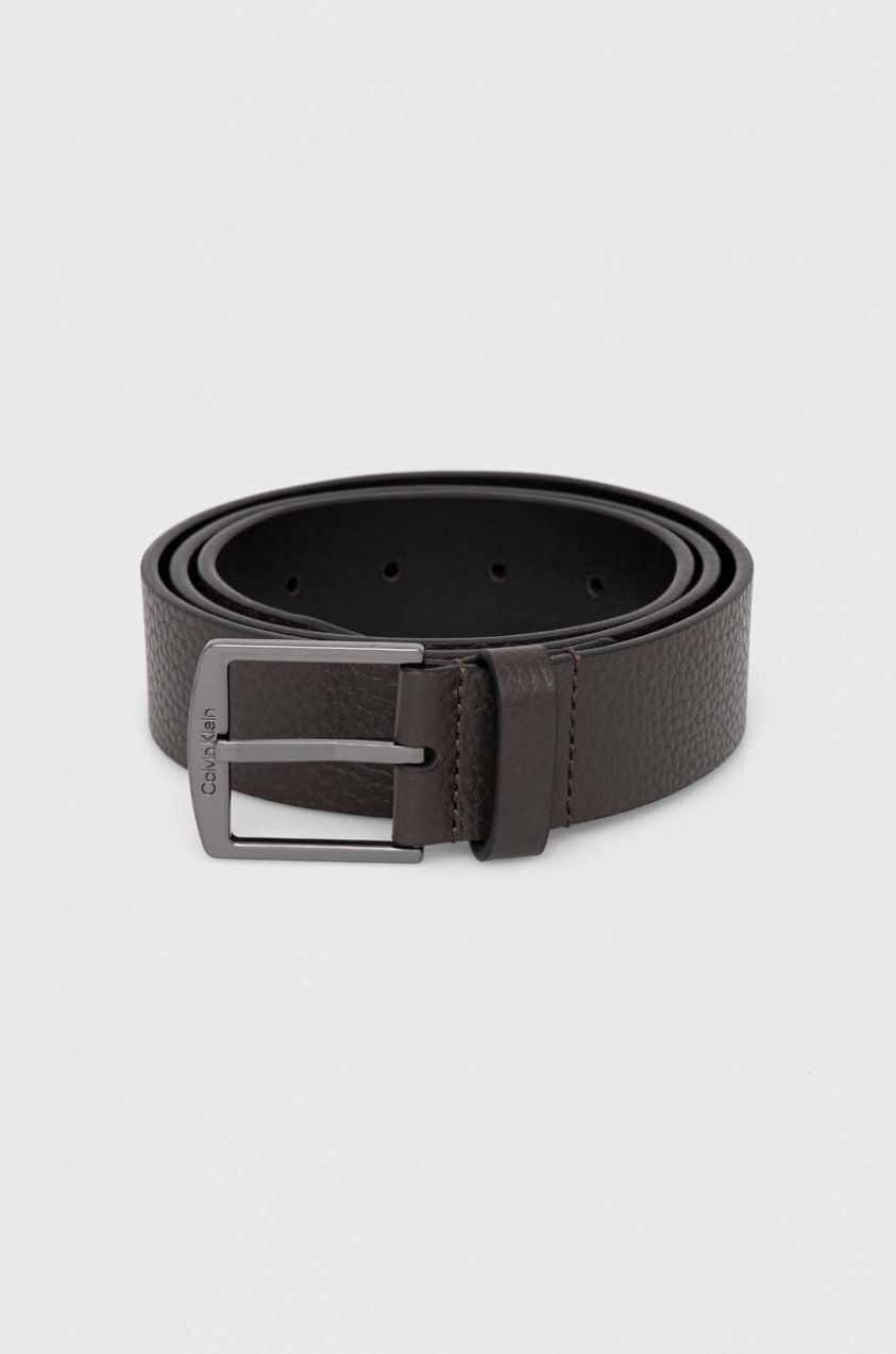 Kožený opasok Calvin Klein pánsky,hnedá farba,K50K511571