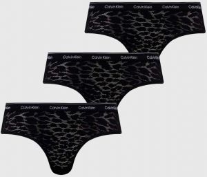 Brazílske nohavičky Calvin Klein Underwear 3-pak čierna farba, 000QD5225E