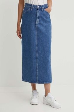 Rifľová sukňa Calvin Klein Jeans maxi, rovný strih, J20J223680