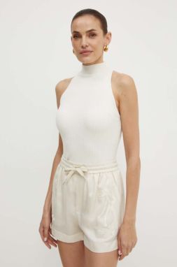 Top Guess BLAIRE dámsky, béžová farba, s polorolákom, W4YR15 Z2V62