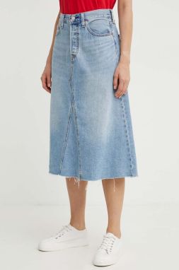 Rifľová sukňa Levi's midi, áčkový strih, A9316