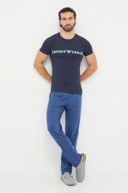 Tričko Emporio Armani Underwear tmavomodrá farba, s potlačou, 111035 4R516