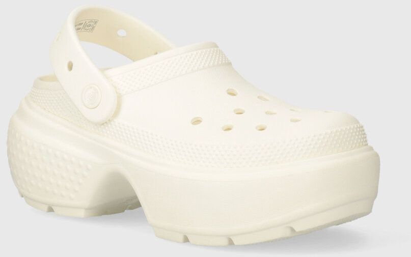 Šľapky Crocs Stomp Slide dámske, béžová farba, na platforme, 209347