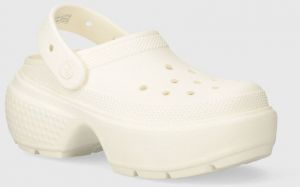 Šľapky Crocs Stomp Slide dámske, béžová farba, na platforme, 209347