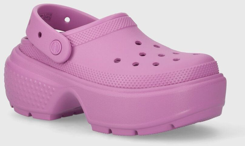 Šľapky Crocs Stomp Slide dámske, fialová farba, na platforme, 209347