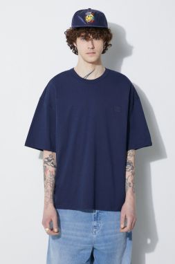 Bavlnené tričko Alpha Industries Essentials RL pánske, tmavomodrá farba, s nášivkou, 146504