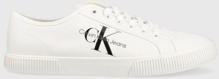 Tenisky Calvin Klein Jeans ESSENTIAL VULCANIZED 1 pánske, biela farba, YM0YM00306