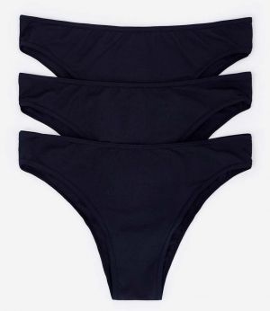 Brazílske nohavičky women'secret 7682921-1 3-pak čierna farba, 7682921.1