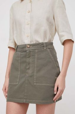 Sukňa Pepe Jeans BECKY zelená farba, mini, áčkový strih, PL901091