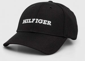 Šiltovka Tommy Hilfiger čierna farba, s nášivkou
