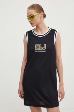 Šaty Karl Lagerfeld Jeans čierna farba, mini, rovný strih, 245J1308