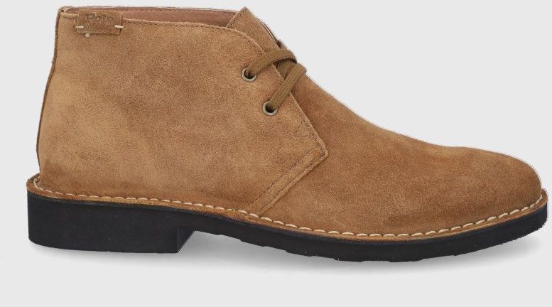 Semišové poltopánky Polo Ralph Lauren pánske, béžová farba
