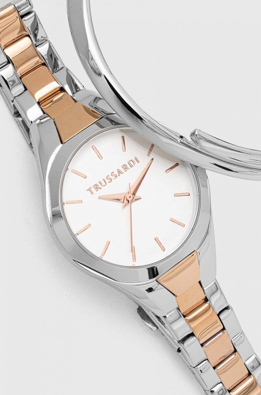Hodinky a náramok Trussardi strieborná farba, R2453159503