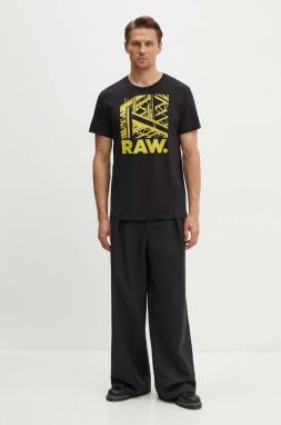 Bavlnené tričko G-Star Raw pánske, čierna farba, s potlačou, D24685-C506