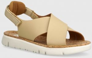 Kožené sandále Camper Oruga Sandal dámske, béžová farba, K200157-053