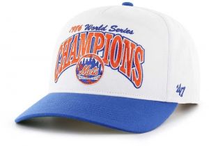 Šiltovka s prímesou vlny 47 brand MLB New York Mets biela farba, s nášivkou, BCWS-ARCHH16CTP-WH86