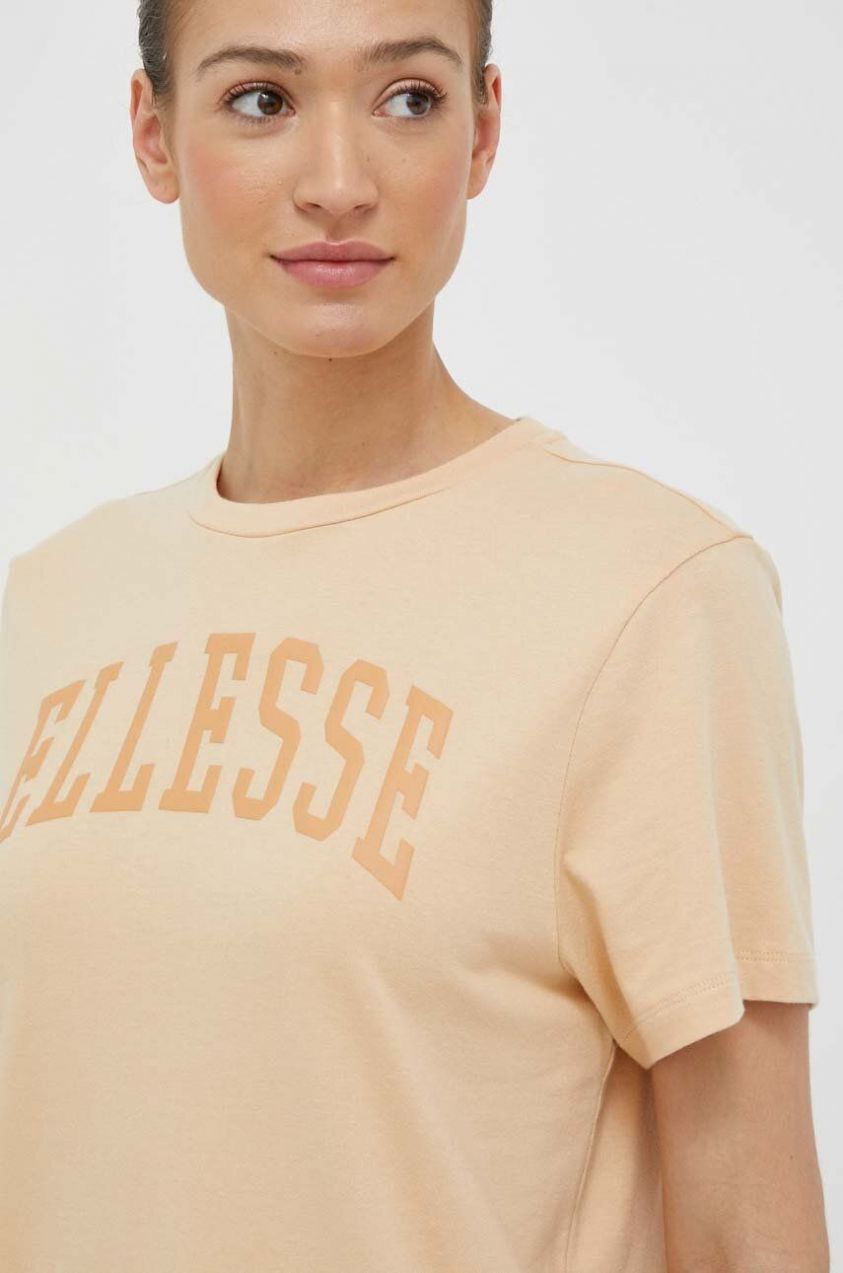 Bavlnené tričko Ellesse SGR17859-LIGHTGREY, oranžová farba