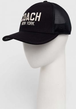 Šiltovka Coach čierna farba, s nášivkou