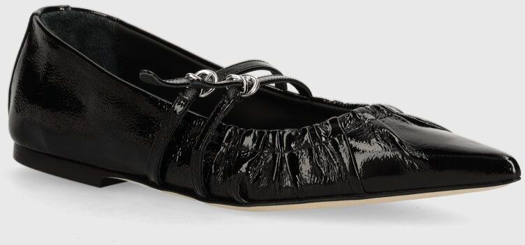 Kožené balerínky MSGM čierna farba, 3741MDS420 848