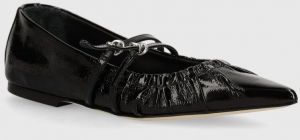 Kožené balerínky MSGM čierna farba, 3741MDS420 848