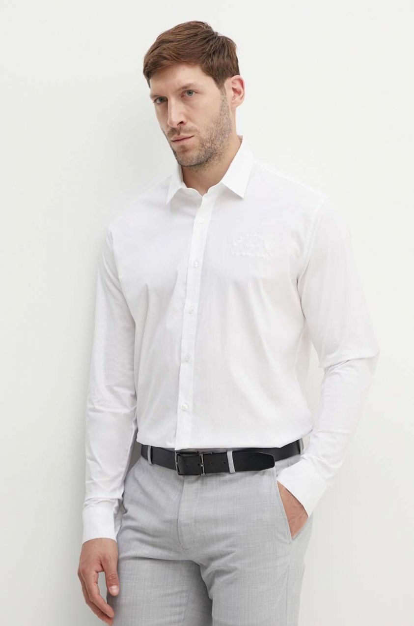 Košeľa Karl Lagerfeld pánska, biela farba, regular, s klasickým golierom, 542600.605929