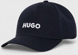 Bavlnená šiltovka HUGO tmavomodrá farba, s nášivkou, 50518901