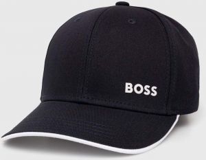 Bavlnená šiltovka Boss Green tmavomodrá farba, s potlačou, 50519219