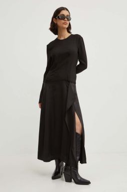 Šaty Moschino Jeans čierna farba, maxi, áčkový strih, 0418.8229