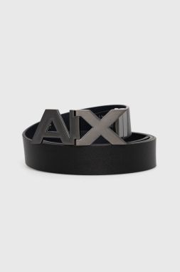 Kožený opasok Armani Exchange pánsky, čierna farba