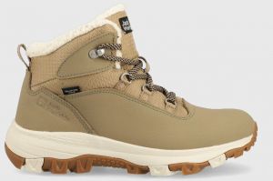 Topánky Jack Wolfskin Everquest Texapore Mid dámske, hnedá farba, zateplené