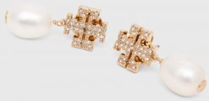 Náušnice Tory Burch KIRA PAVE PEARL DROP 60525.137