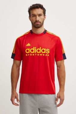 Športové tričko adidas Tiro červená farba, vzorované, IY4507