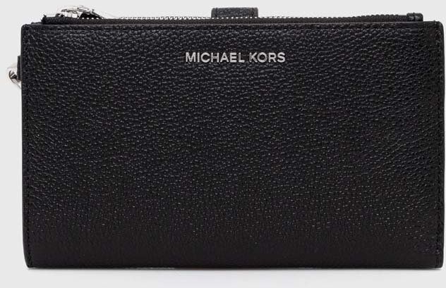 Kožená peňaženka MICHAEL Michael Kors dámska, čierna farba, 32T7SAFW4L