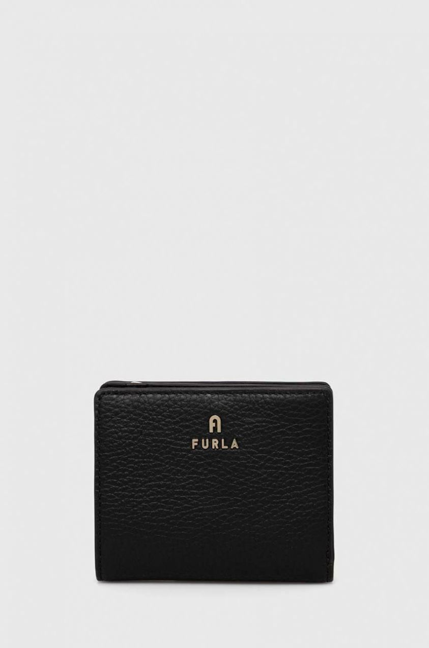 Kožená peňaženka Furla dámska, čierna farba