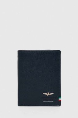 Kožená peňaženka Aeronautica Militare pánska, tmavomodrá farba, AM105
