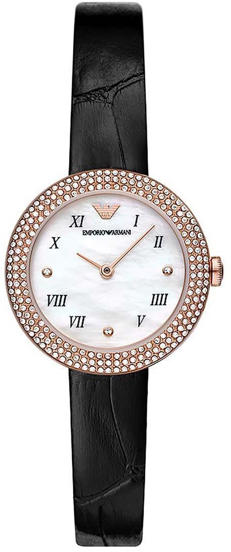 Hodinky Emporio Armani dámske, čierna farba