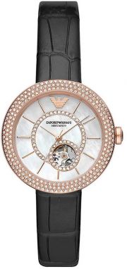 Hodinky Emporio Armani dámske, čierna farba