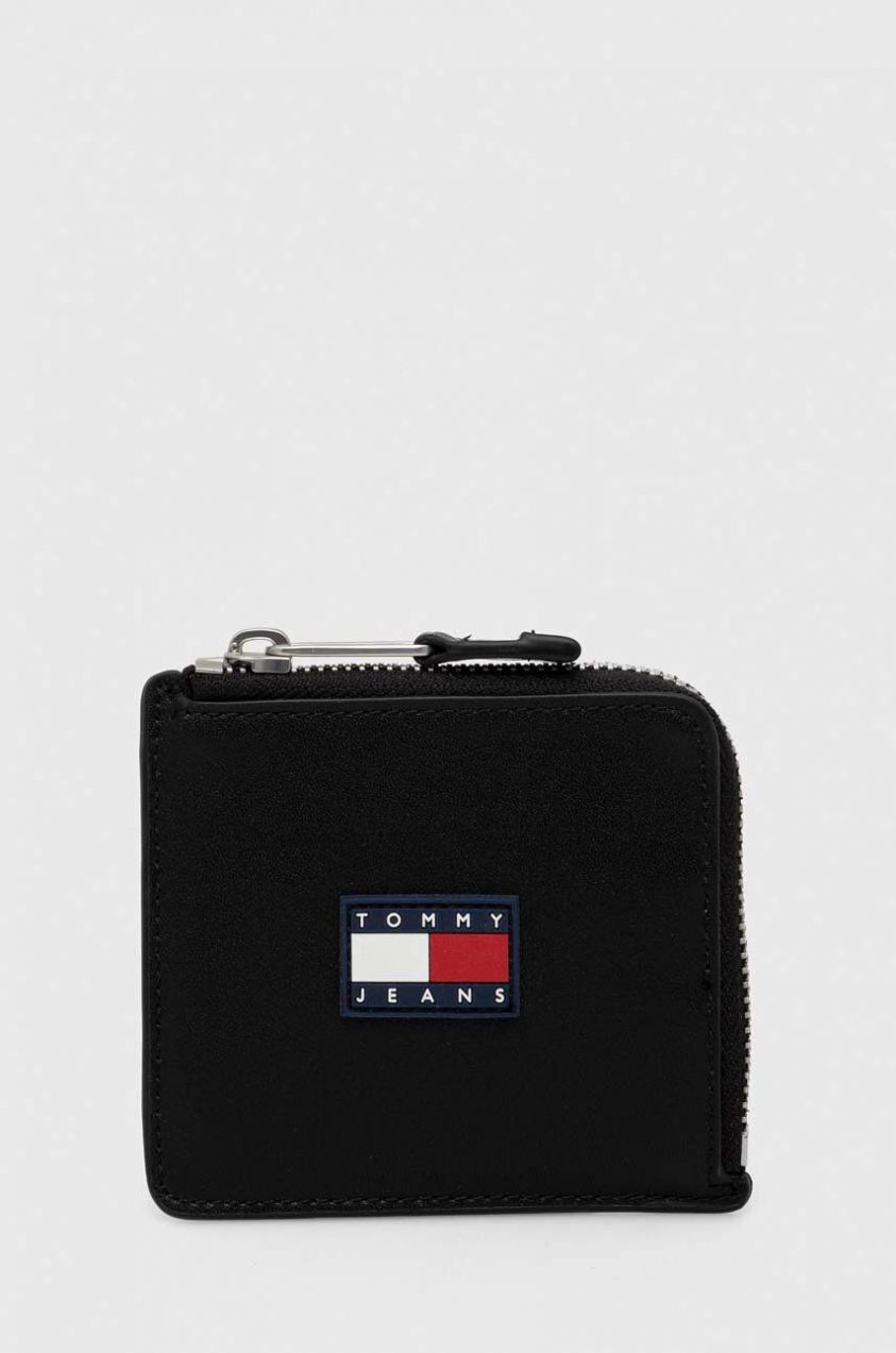 Peňaženka Tommy Jeans pánska, čierna farba